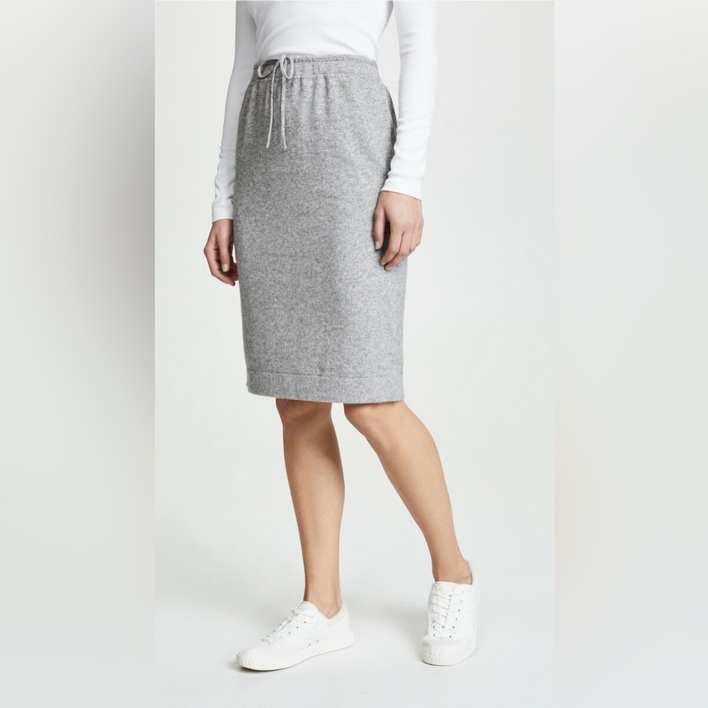 Vince Gray Wool Cashmere Pencil Skirt Knee-Length - Picture 2 of 6